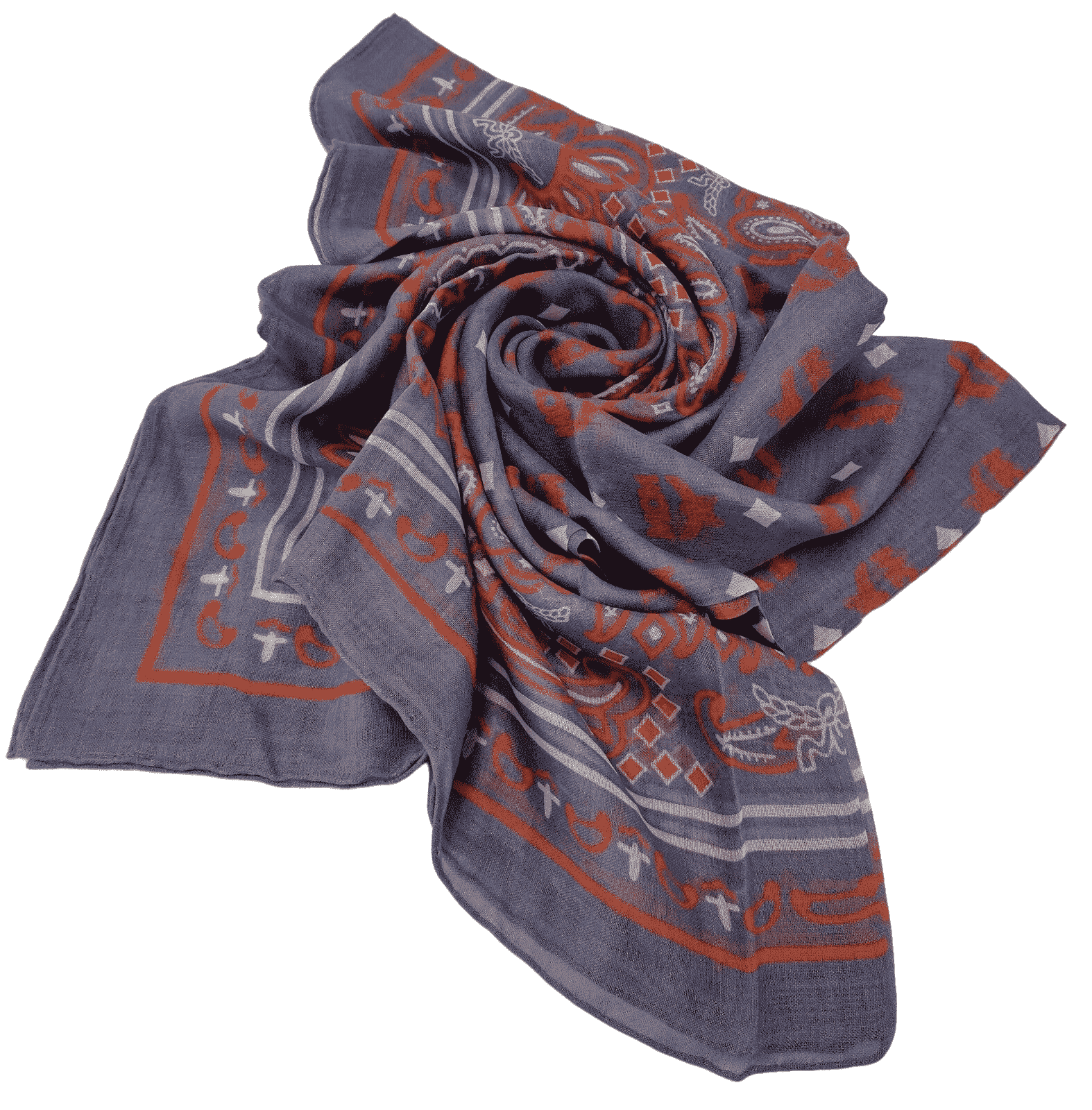 MCM Stonewash Modal Silk Paisley Print Jacquard Scarf - KALAJ