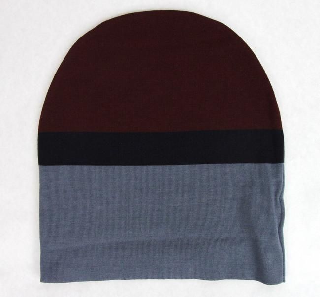 Gucci Unisex Burgundy Blue Wool Beanie Medium Knit Cap - KALAJ