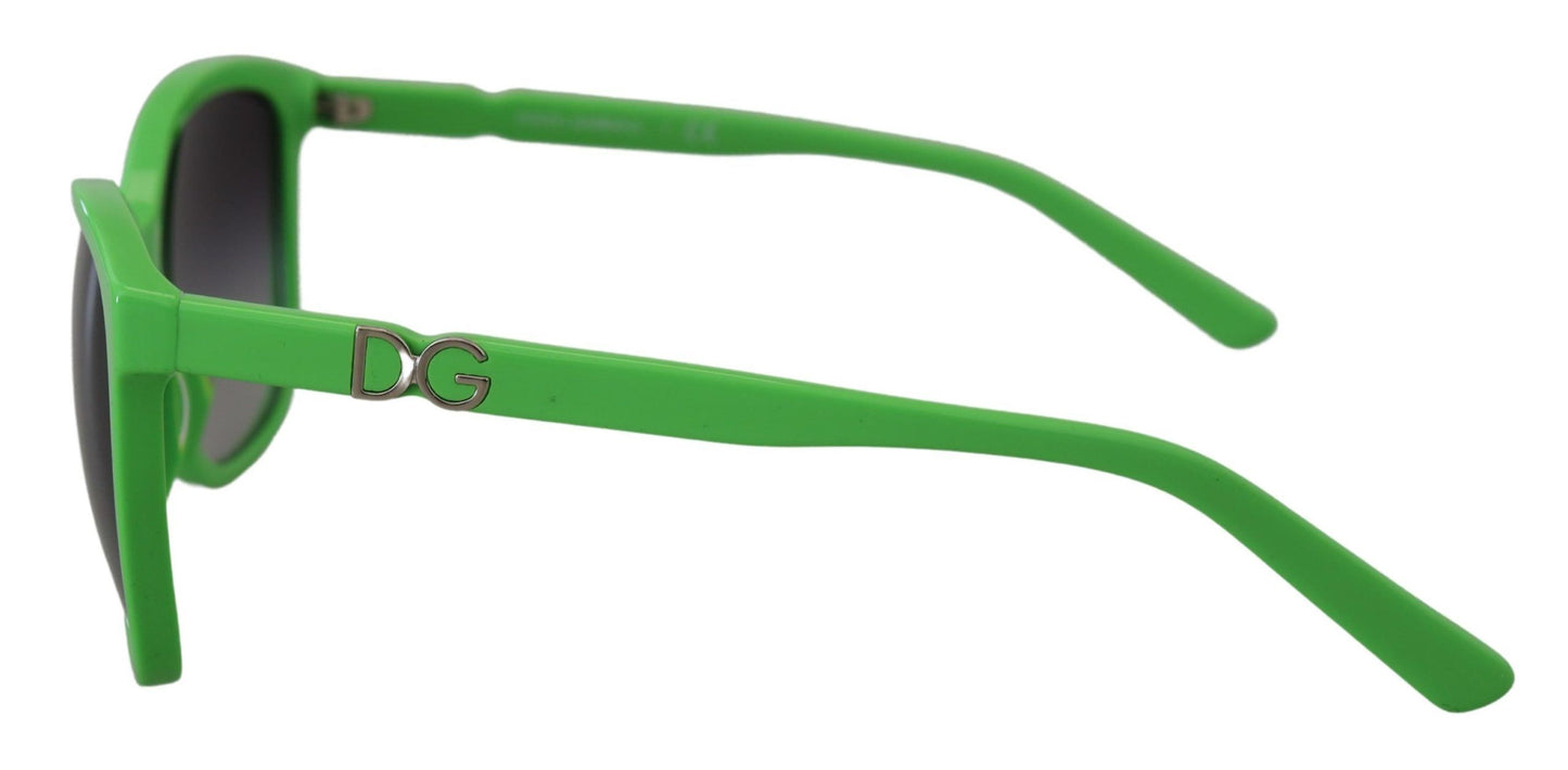 Dolce & Gabbana Chic Green Acetate Round Sunglasses