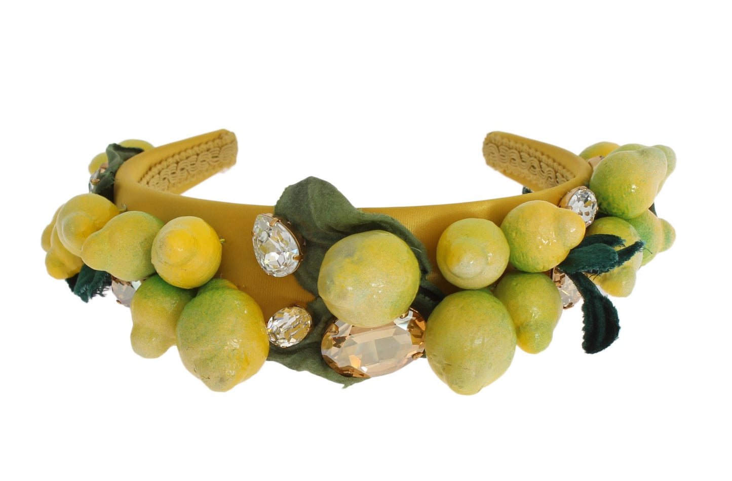 Dolce & Gabbana Exquisite Silk Crystal Lemon Headband Diadem - KALAJ