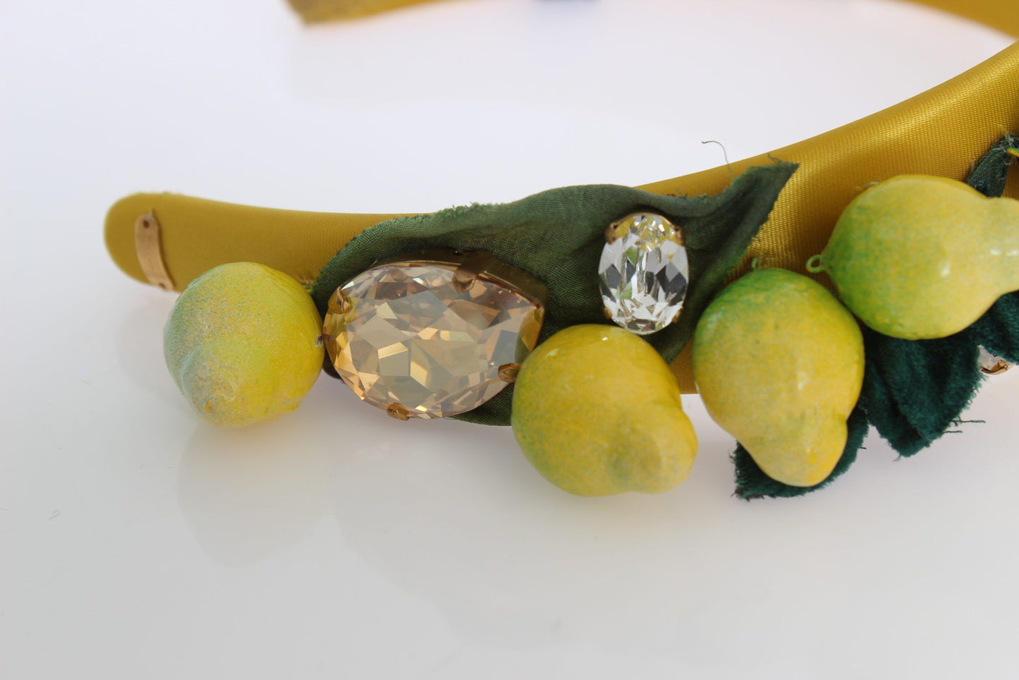 Dolce & Gabbana Exquisite Silk Crystal Lemon Headband Diadem - KALAJ