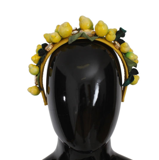 Dolce & Gabbana Exquisite Silk Crystal Lemon Headband Diadem - KALAJ