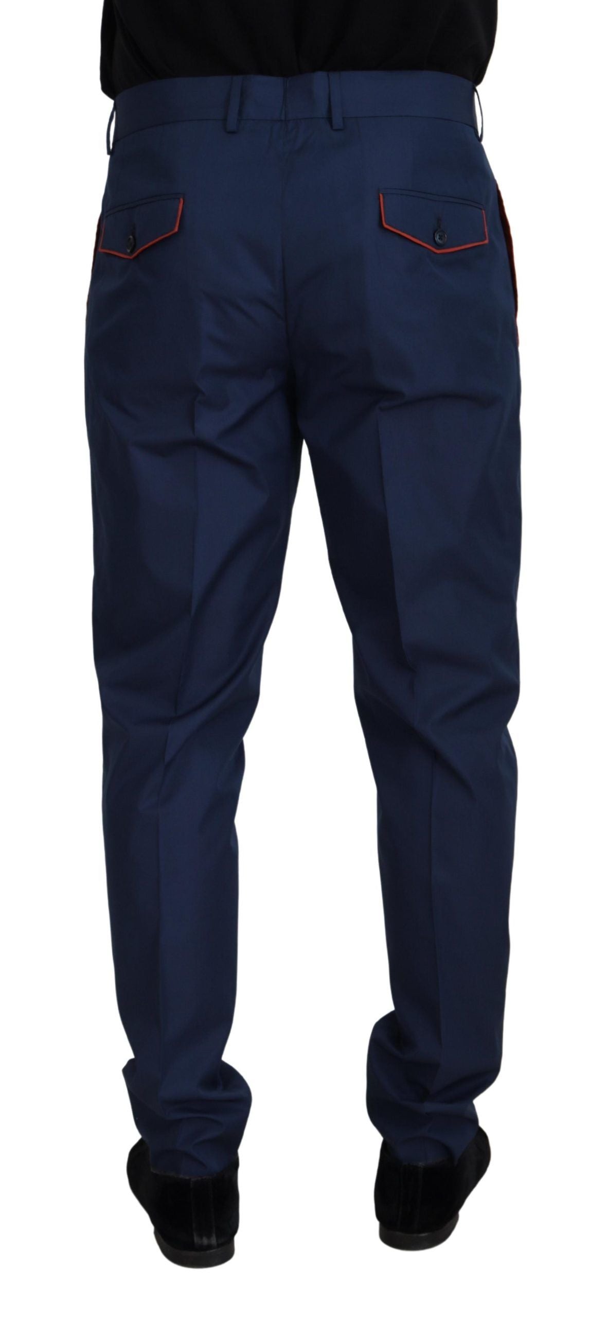 Dolce & Gabbana Elegant Slim Fit Chinos in Blue Silk Blend