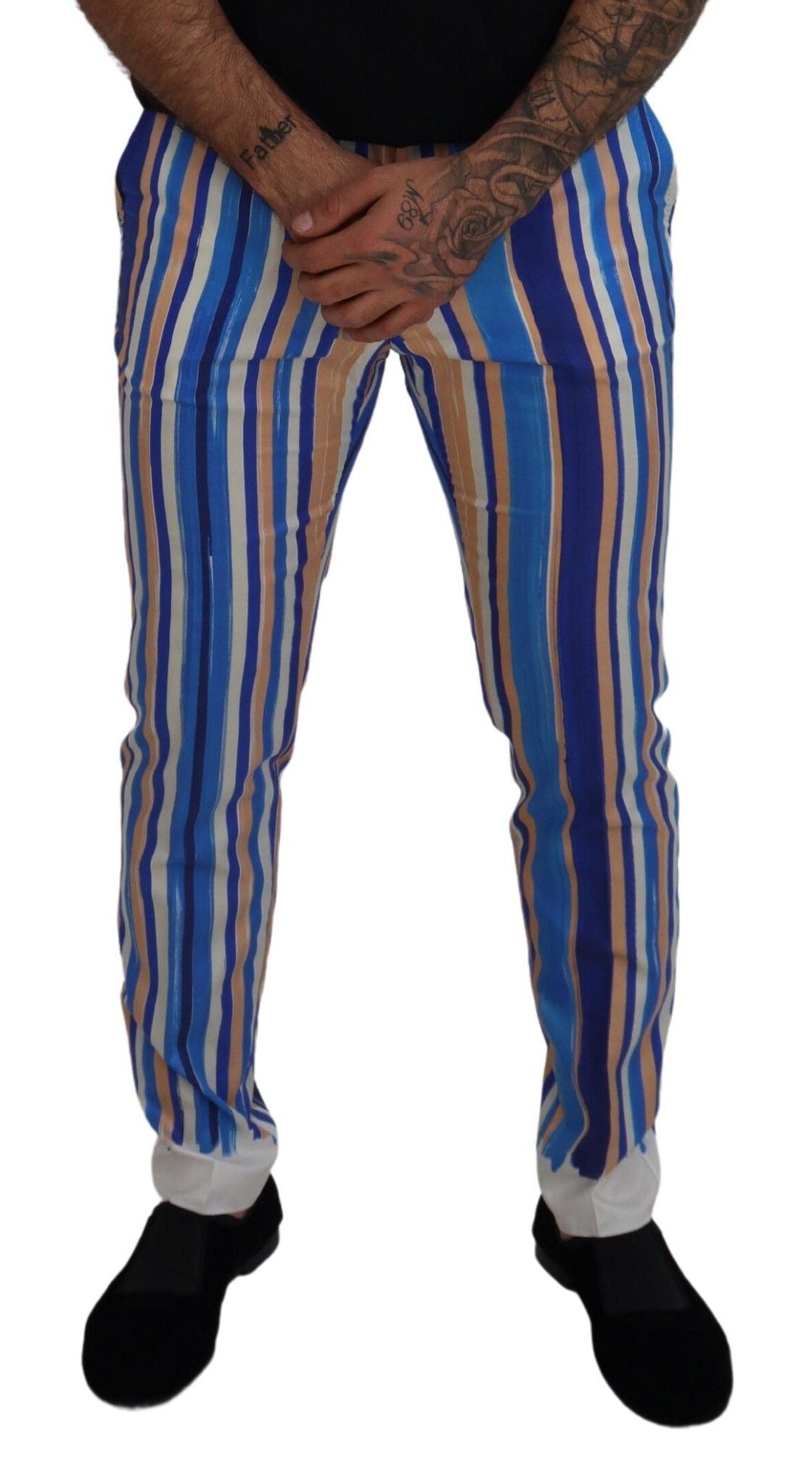 Dolce & Gabbana Sleek Striped Slim Fit Chinos