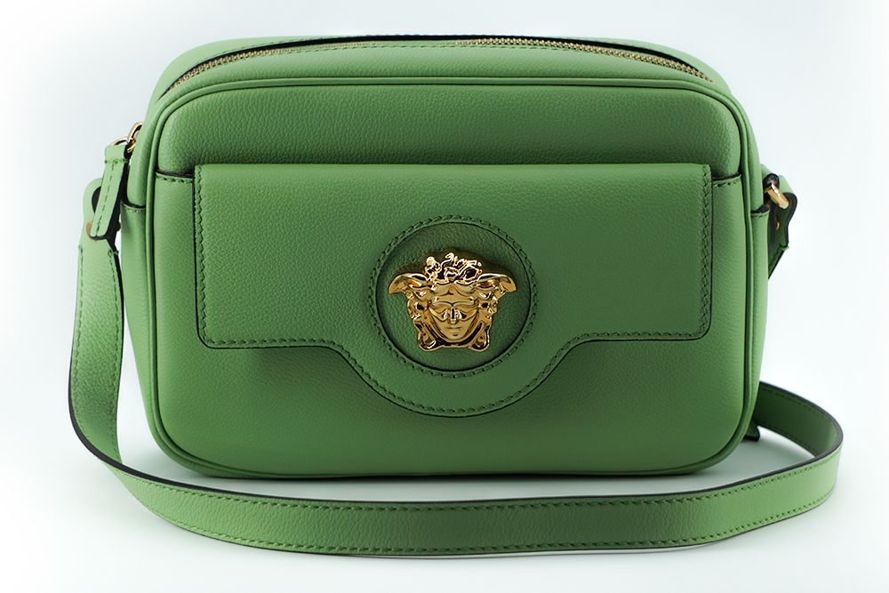 Versace Elegant Mint Green Leather Camera Case Bag - KALAJ