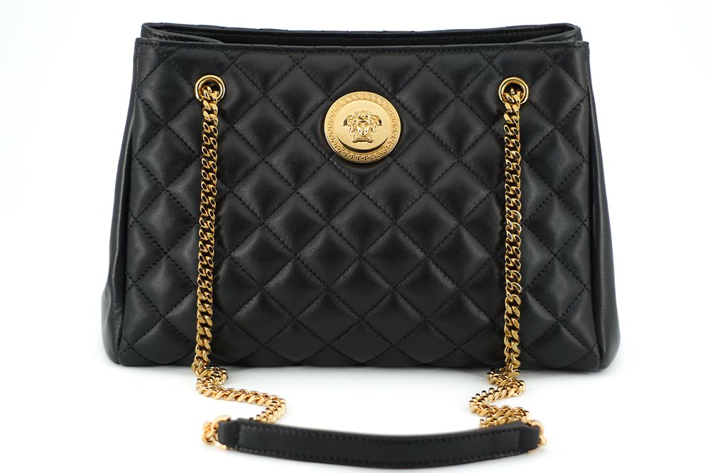 Versace Elegant Quilted Nappa Leather Tote Bag - KALAJ