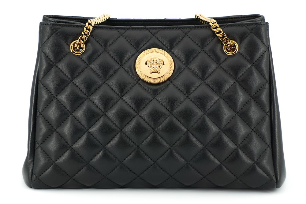 Versace Elegant Quilted Nappa Leather Tote Bag - KALAJ