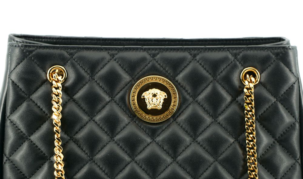 Versace Elegant Quilted Nappa Leather Tote Bag - KALAJ