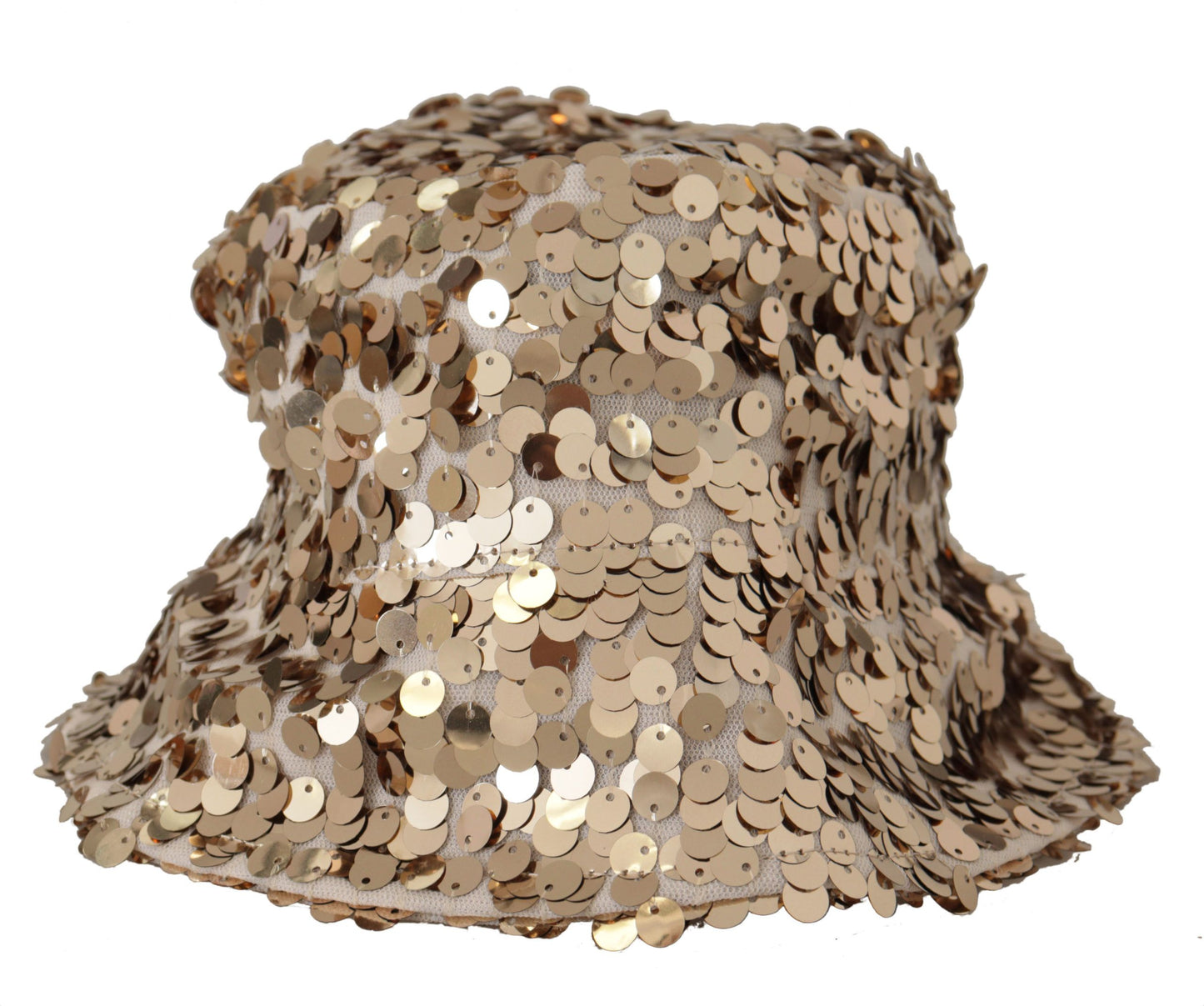 Dolce & Gabbana Elegant Sequined Gold Bucket Hat - KALAJ