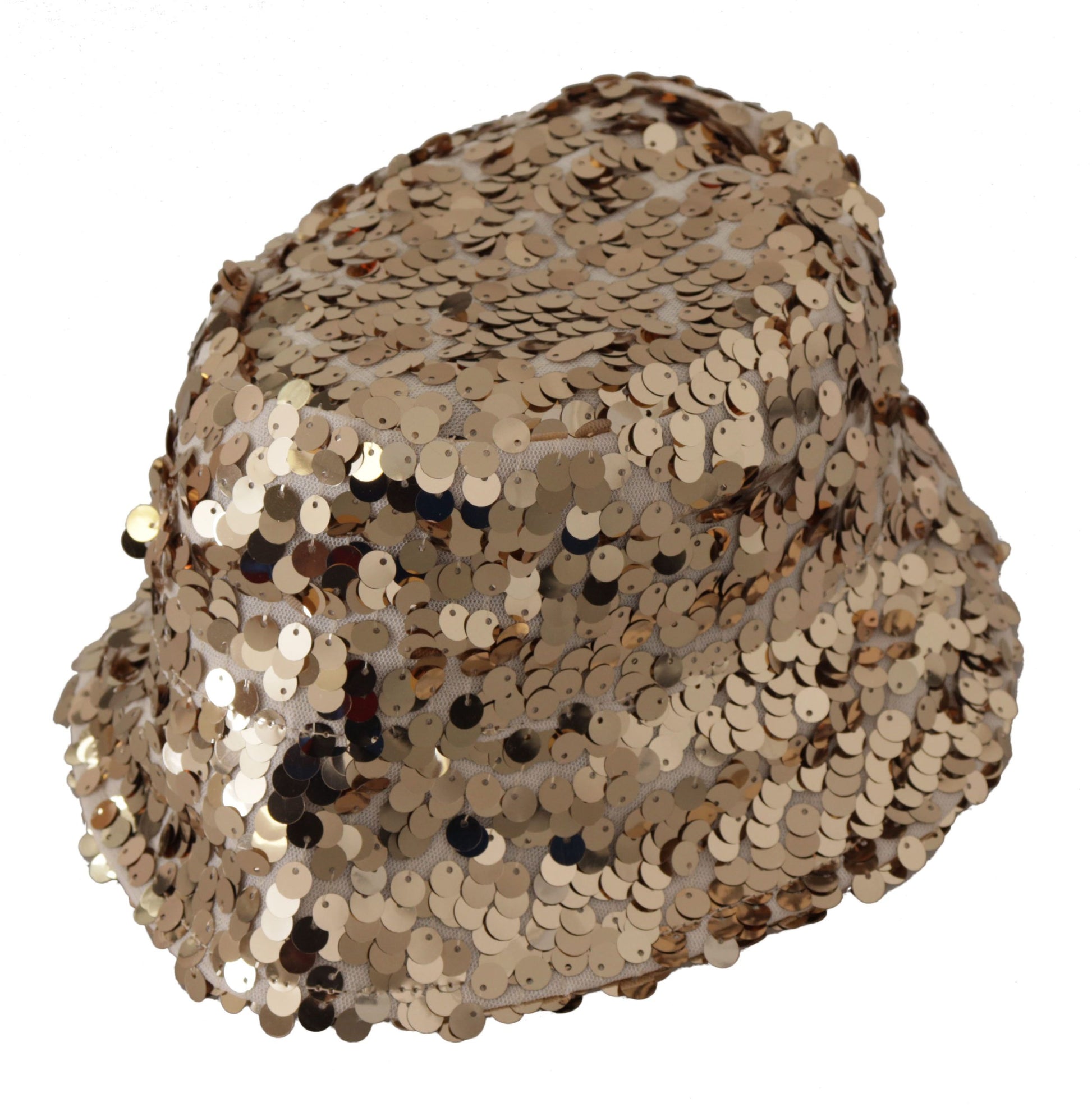 Dolce & Gabbana Elegant Sequined Gold Bucket Hat - KALAJ