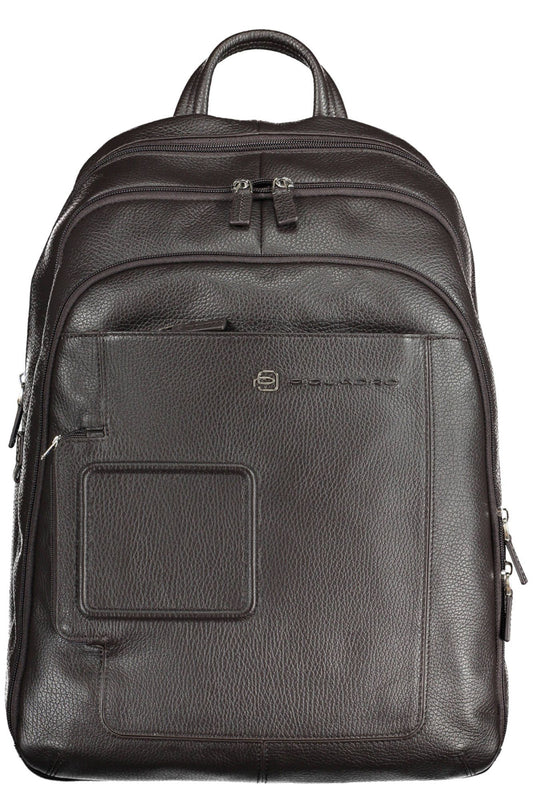 Piquadro Brown Leather Men Backpack - KALAJ