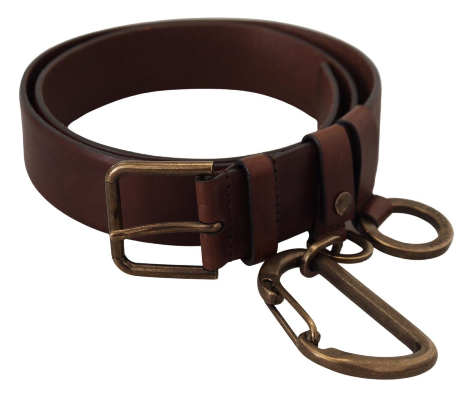 Dolce & Gabbana Elegant Brown Leather Belt with Metal Buckle - KALAJ