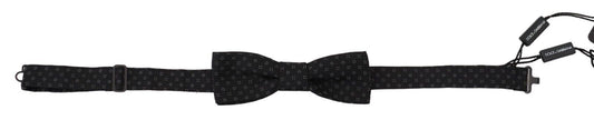 Dolce & Gabbana Exclusive Silk Patterned Black Bow Tie - KALAJ