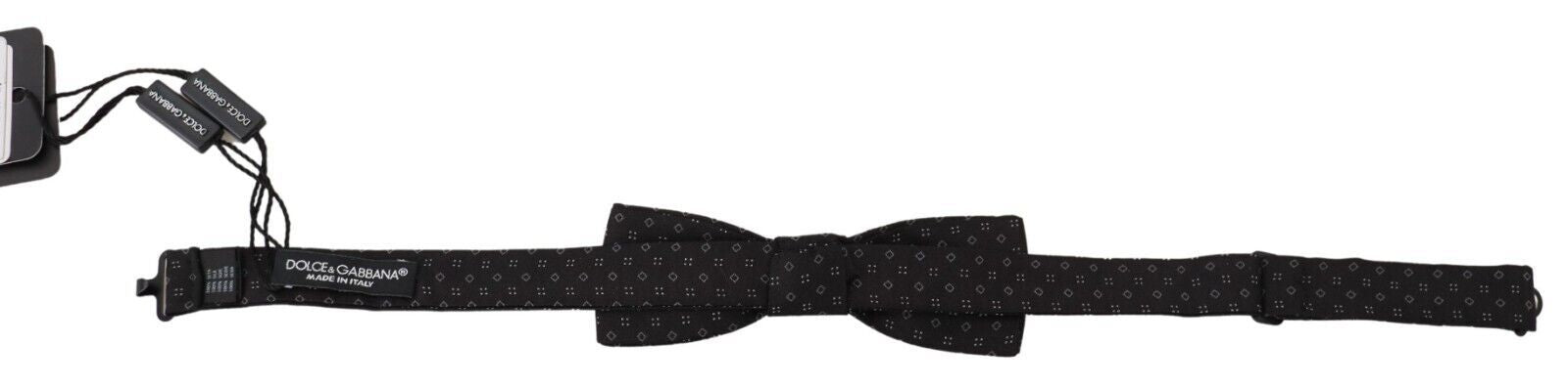 Dolce & Gabbana Exclusive Silk Patterned Black Bow Tie - KALAJ