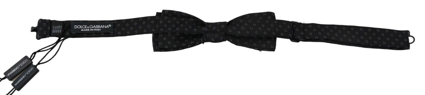 Dolce & Gabbana Elegant Silk Black Bow Tie for Men - KALAJ