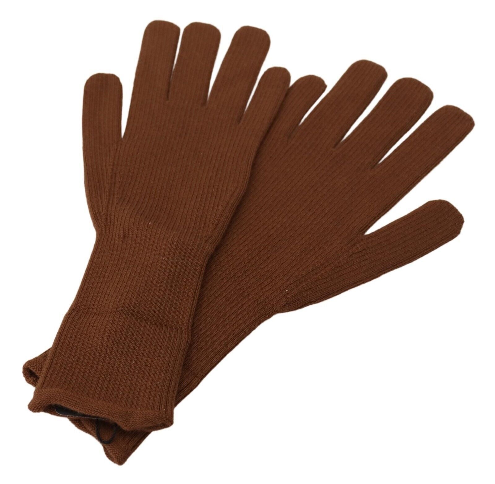 Dolce & Gabbana Elegant Brown Cashmere Winter Gloves - KALAJ