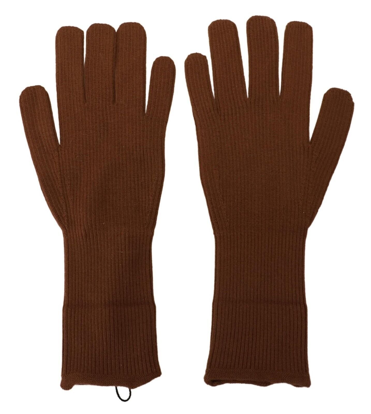 Dolce & Gabbana Elegant Brown Cashmere Winter Gloves - KALAJ