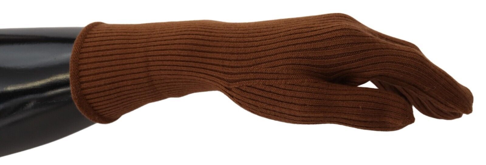 Dolce & Gabbana Elegant Brown Cashmere Winter Gloves - KALAJ