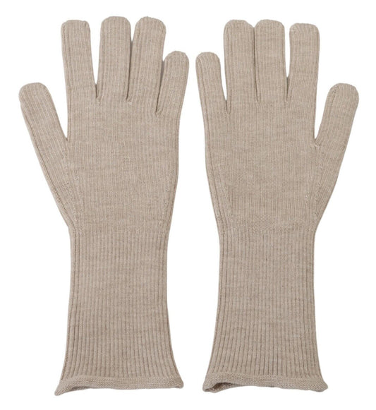 Dolce & Gabbana Elegant Ivory Cashmere-Silk Blend Gloves - KALAJ