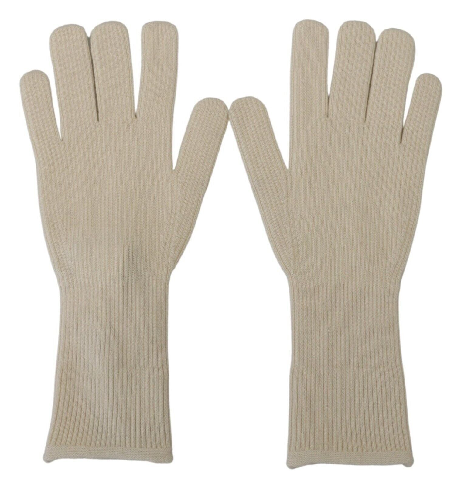 Dolce & Gabbana Elegant White Cashmere Gloves - KALAJ