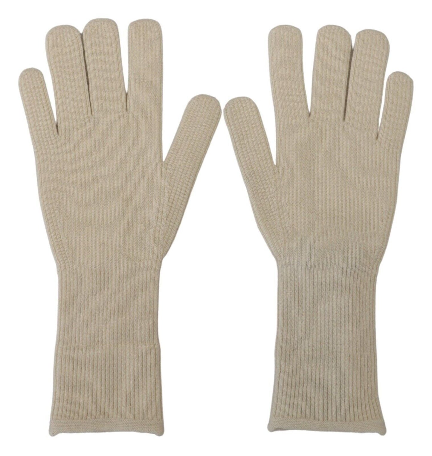 Dolce & Gabbana Elegant White Cashmere Gloves - KALAJ