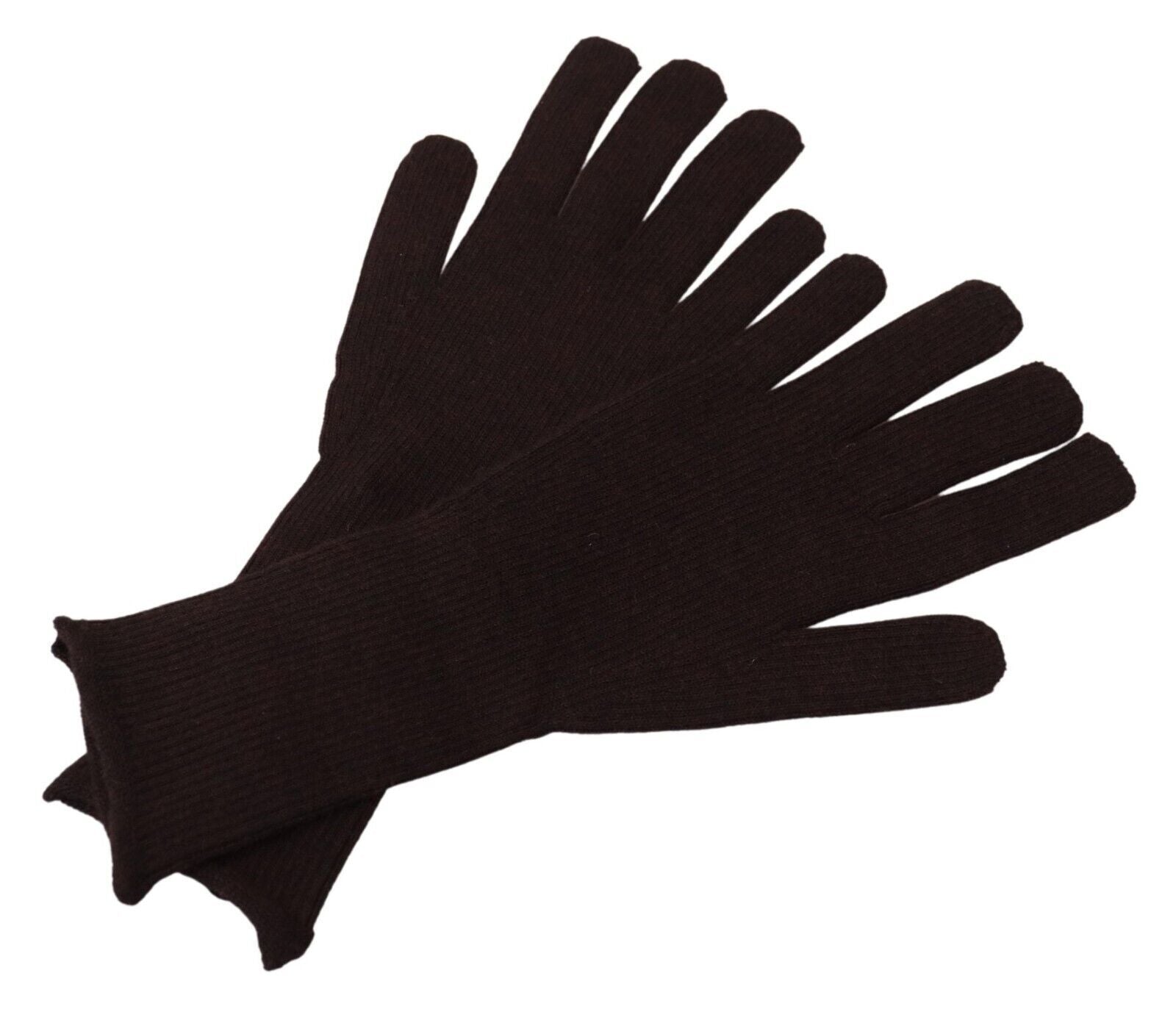 Dolce & Gabbana Elegant Silk Cashmere Brown Gloves - KALAJ