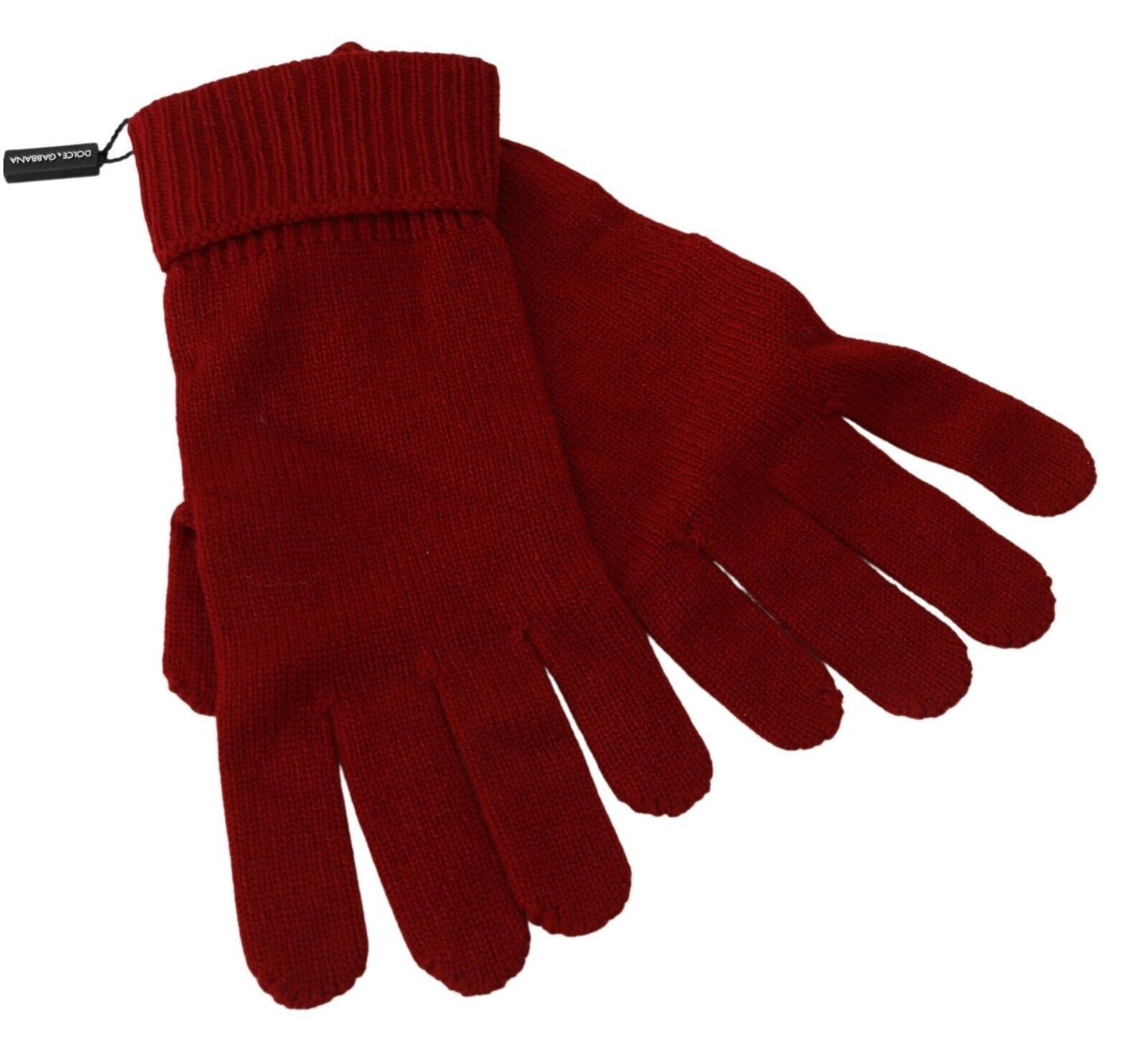 Dolce & Gabbana Elegant Red Cashmere Winter Gloves - KALAJ