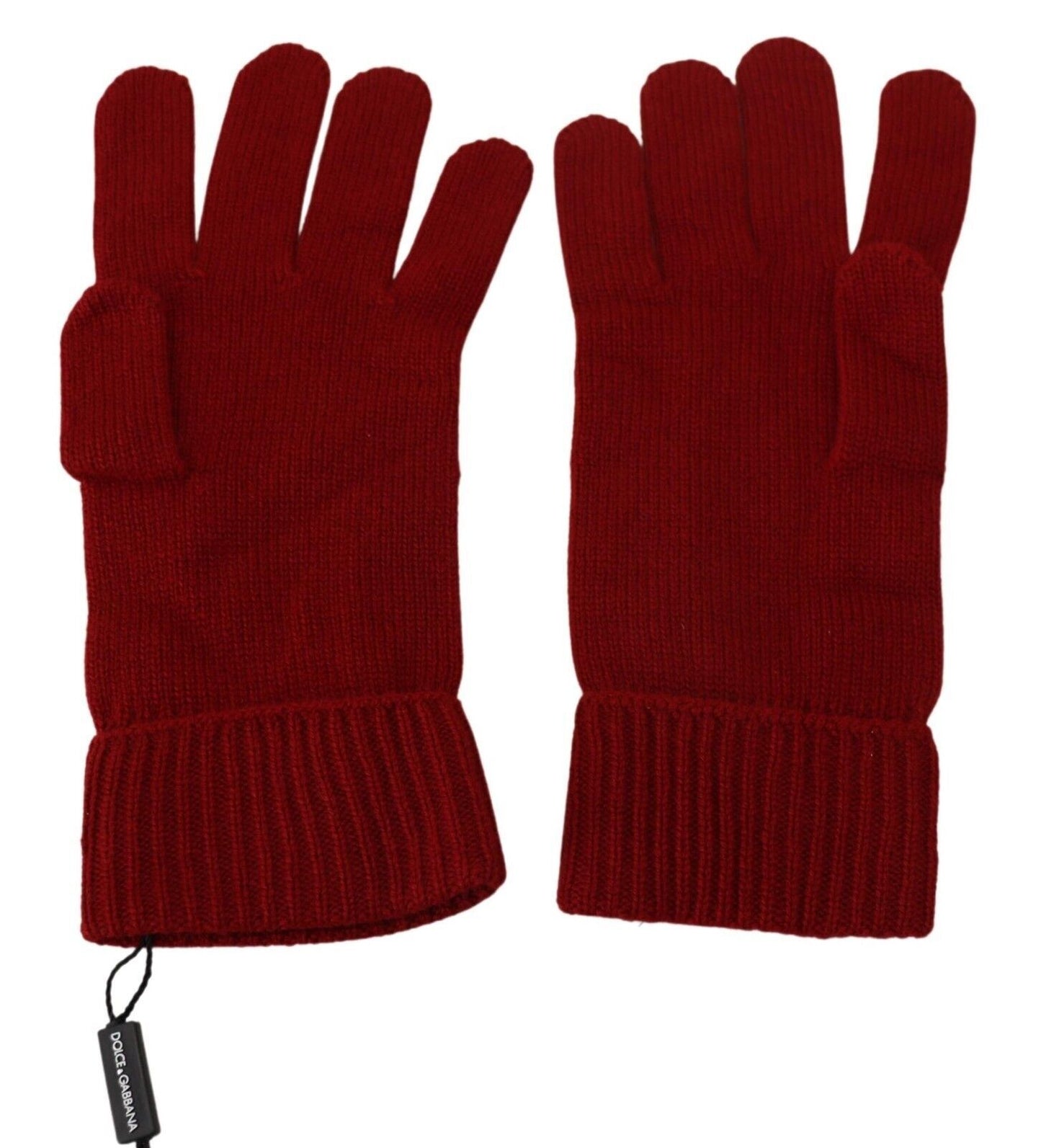 Dolce & Gabbana Elegant Red Cashmere Winter Gloves - KALAJ