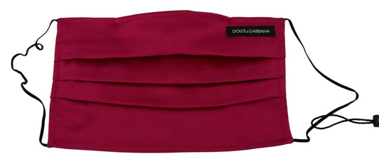 Dolce & Gabbana Elegant Silk Pleated Maroon Face Mask - KALAJ