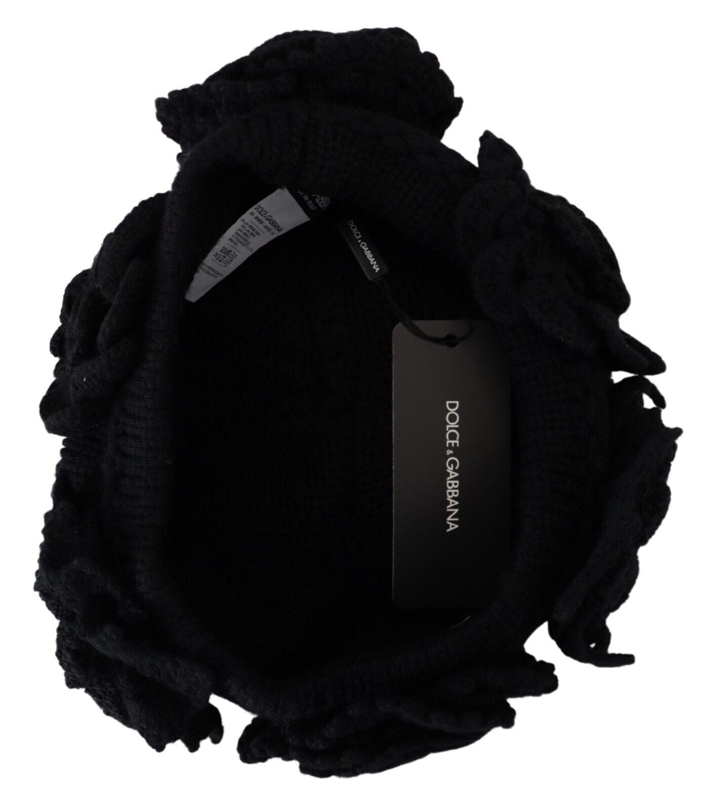 Dolce & Gabbana Elegant Black Virgin Wool Beanie Hat - KALAJ