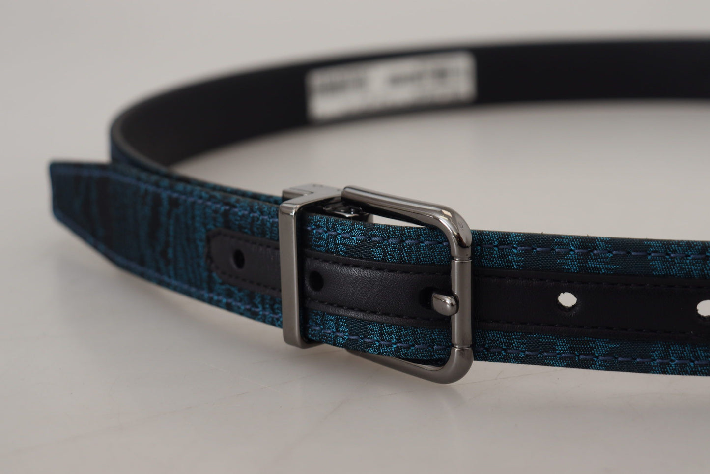 Dolce & Gabbana Elegant Blue Jacquard Designer Belt - KALAJ