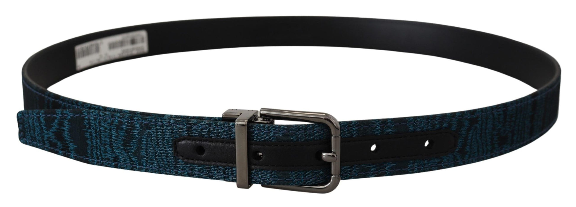 Dolce & Gabbana Elegant Blue Jacquard Designer Belt - KALAJ