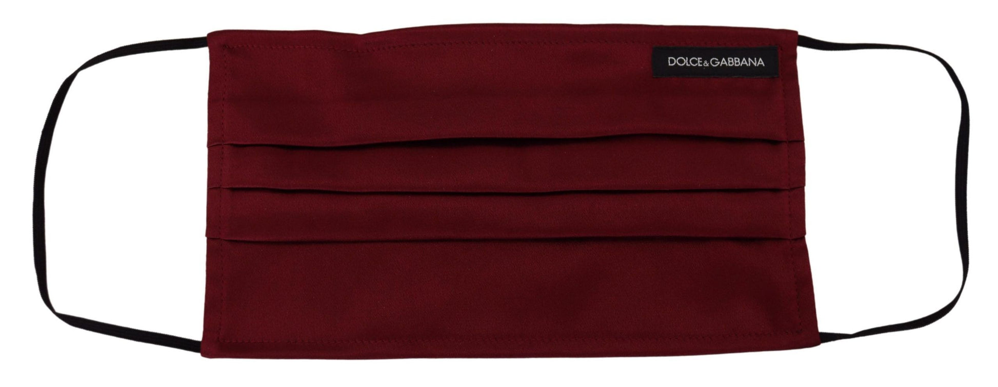 Dolce & Gabbana Elegant Silk Pleated Maroon Face Mask - KALAJ