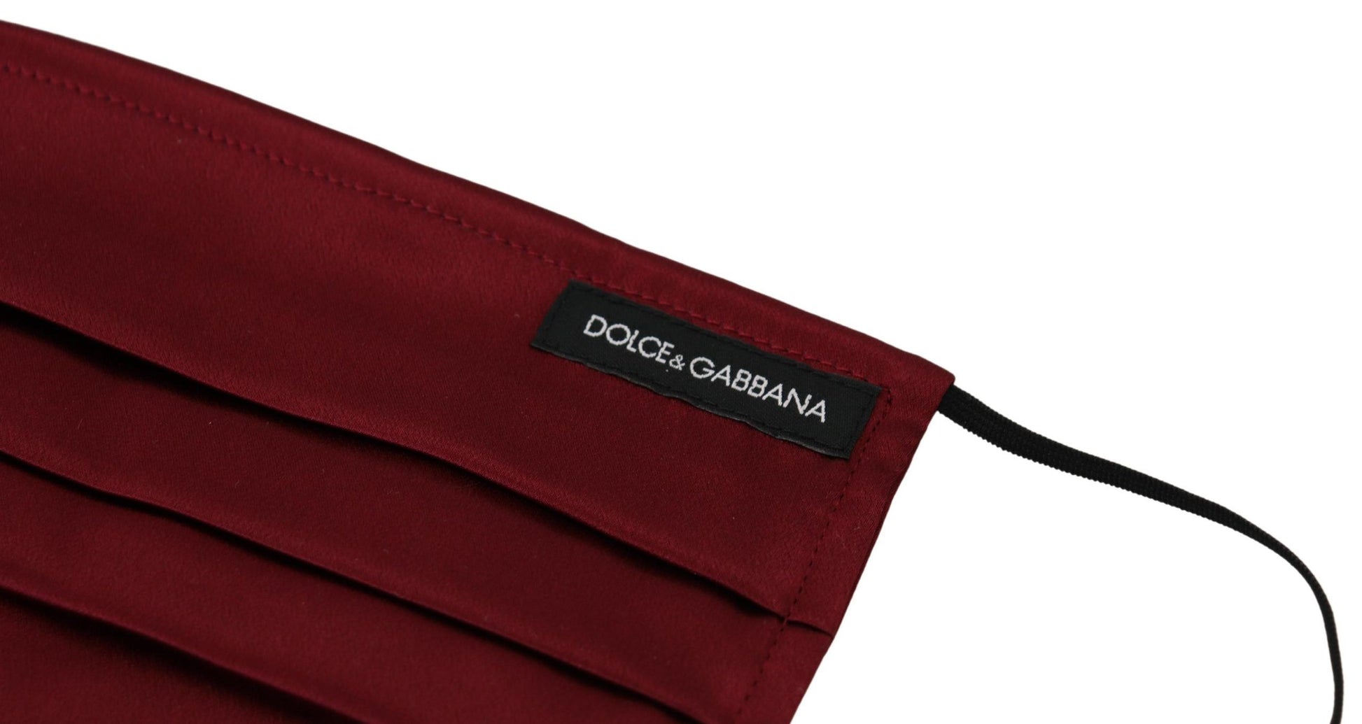 Dolce & Gabbana Elegant Silk Pleated Maroon Face Mask - KALAJ