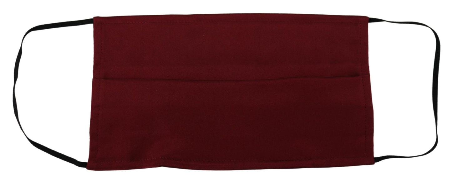 Dolce & Gabbana Elegant Silk Pleated Maroon Face Mask - KALAJ