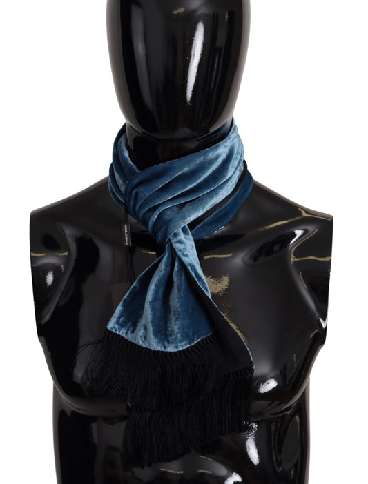 Dolce & Gabbana Elegant Silk Men's Scarf in Regal Blue - KALAJ