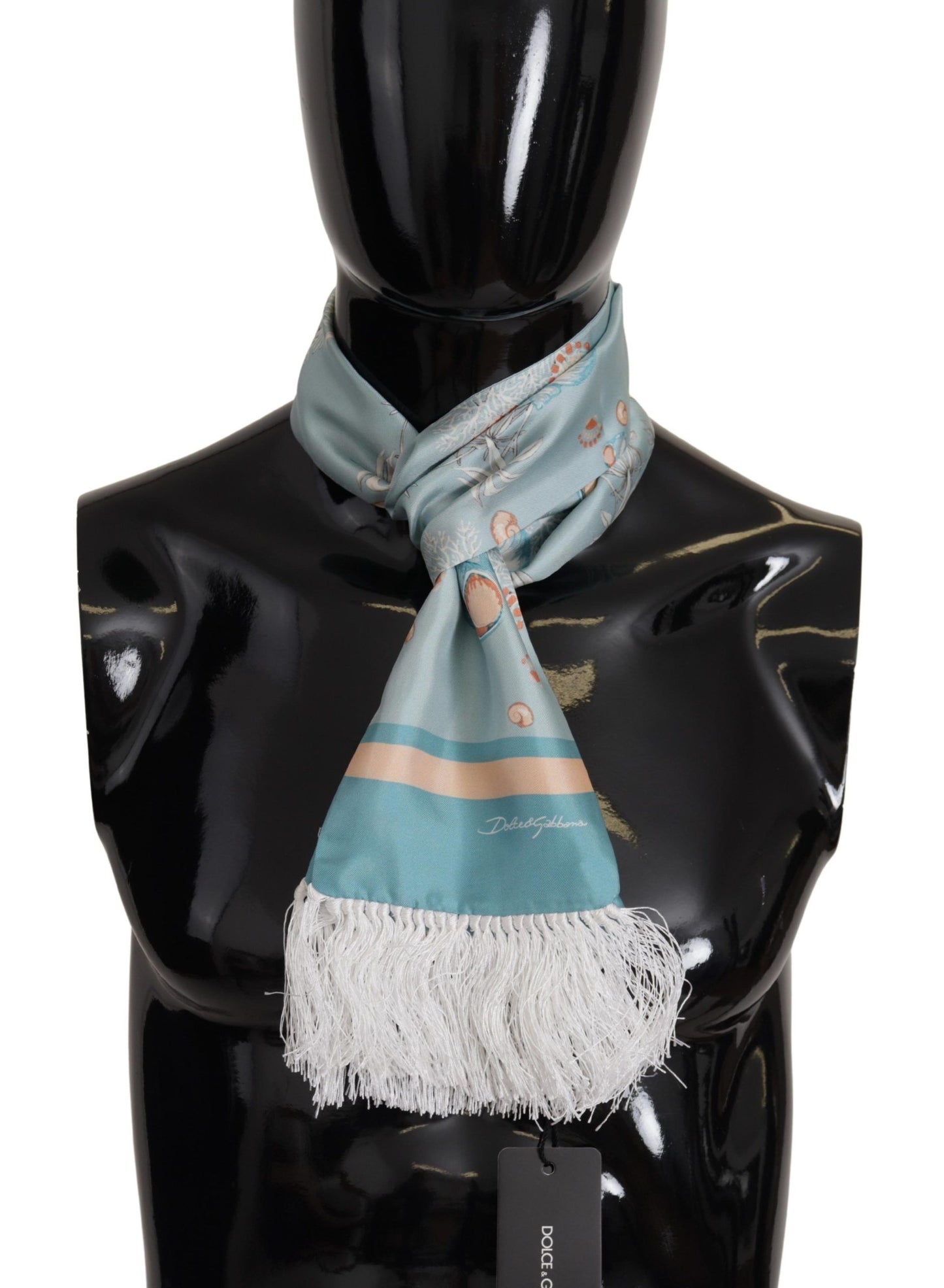 Dolce & Gabbana Elegant Silk Scarf with Shell Motif - KALAJ