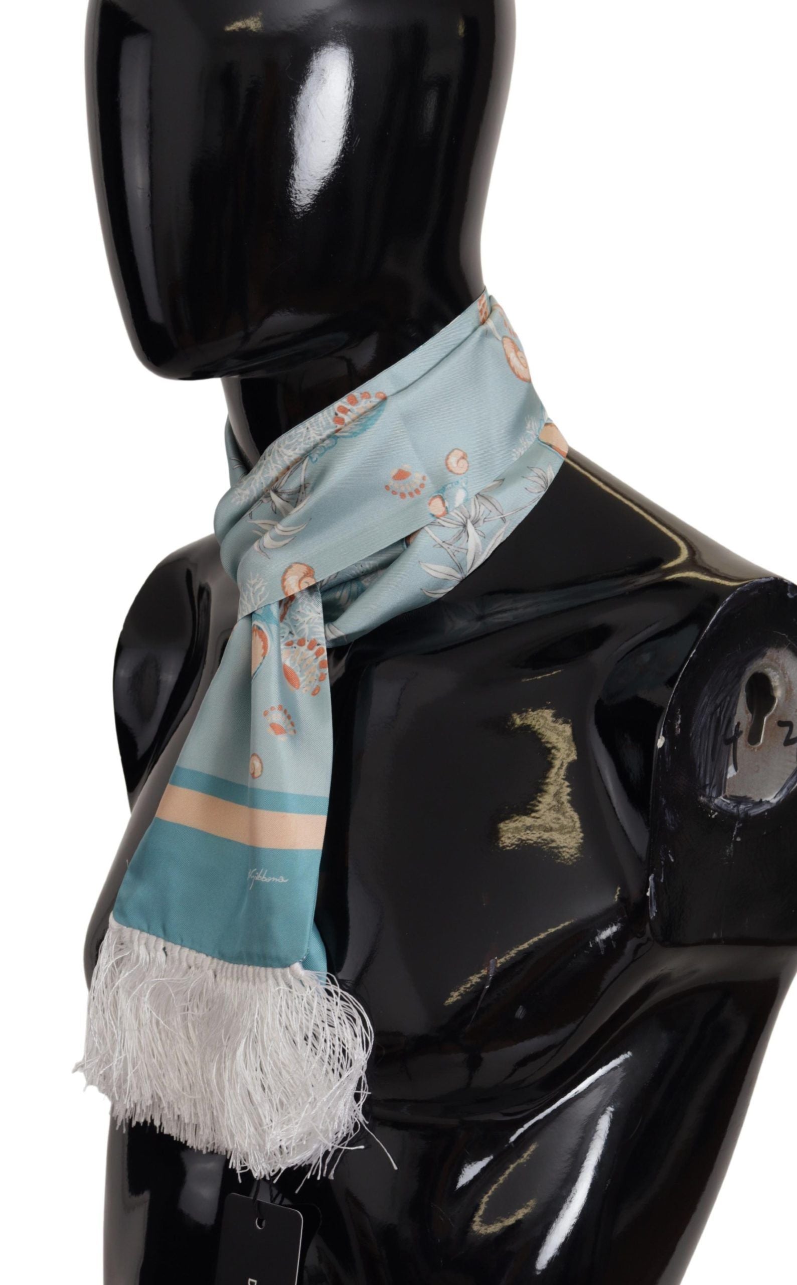 Dolce & Gabbana Elegant Silk Scarf with Shell Motif - KALAJ