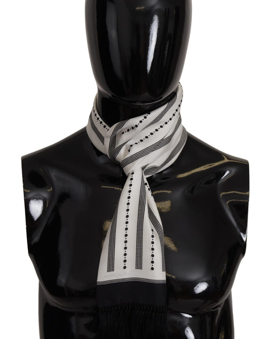 Dolce & Gabbana Elegant Monochrome Silk Men's Scarf - KALAJ