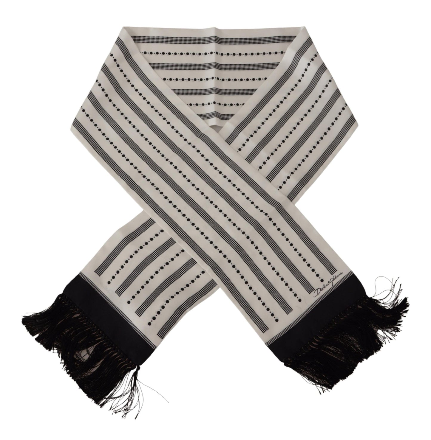 Dolce & Gabbana Elegant Monochrome Silk Men's Scarf - KALAJ