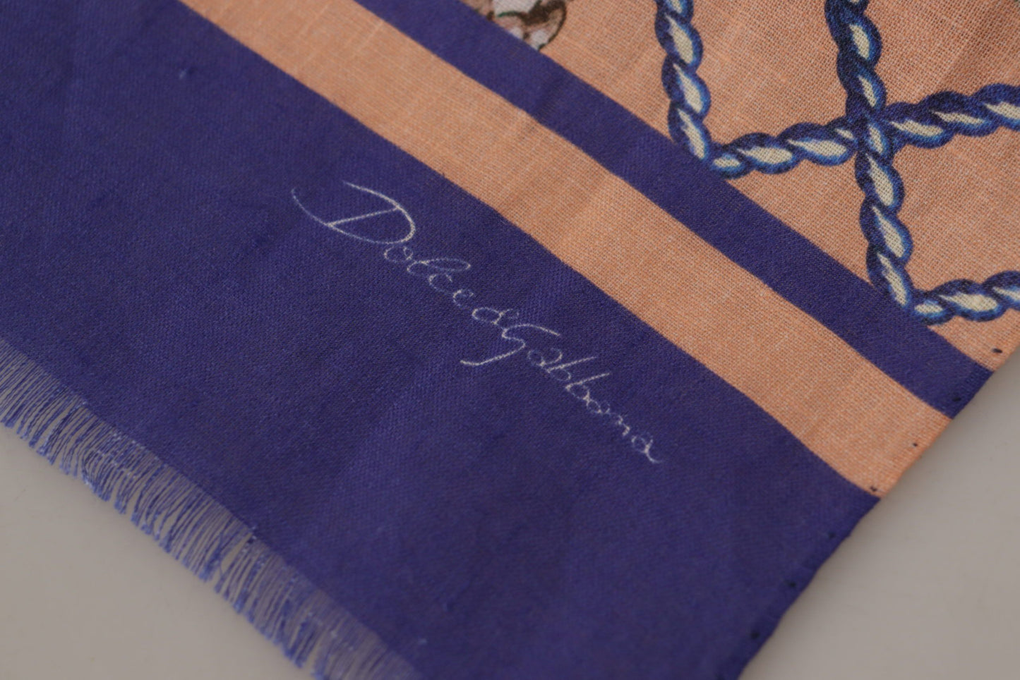 Dolce & Gabbana Multicolor Seashell Linen Scarf for Men - KALAJ