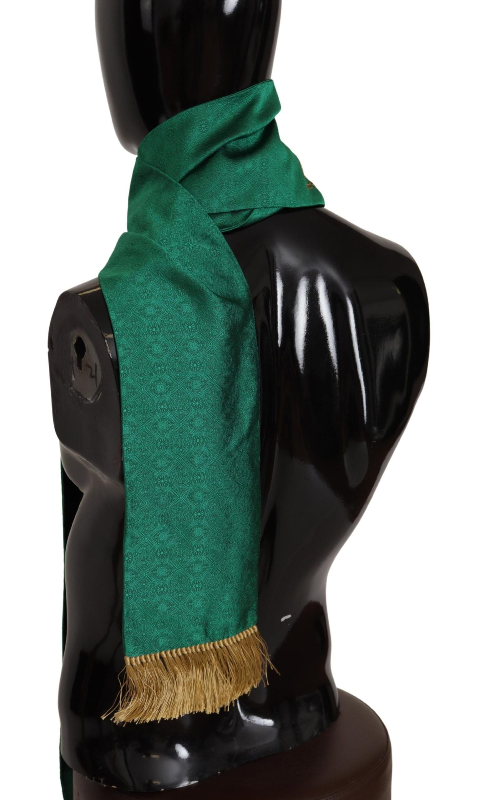 Dolce & Gabbana Elegant Green Silk Blend Men's Scarf - KALAJ