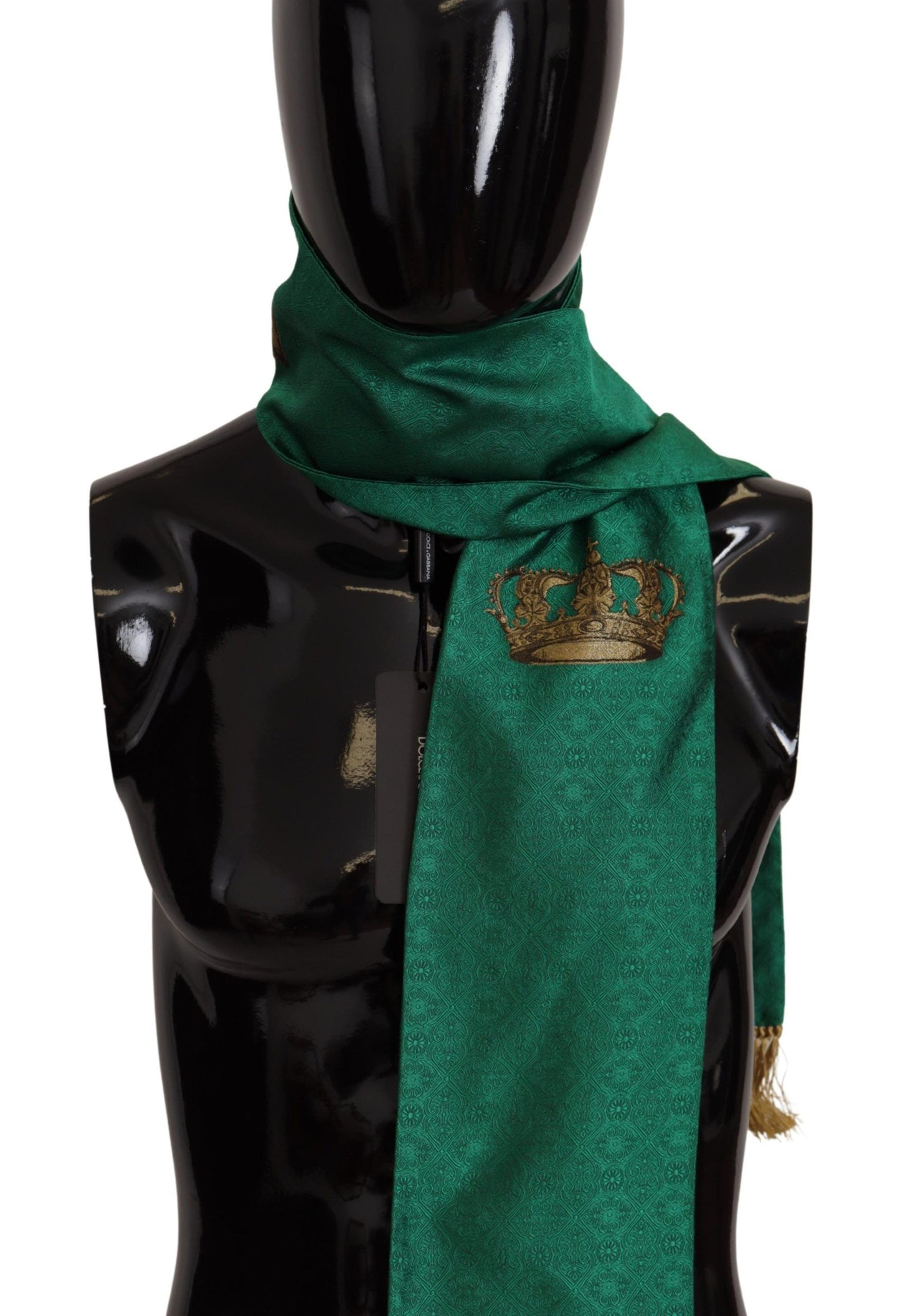 Dolce & Gabbana Elegant Green Silk Blend Men's Scarf - KALAJ