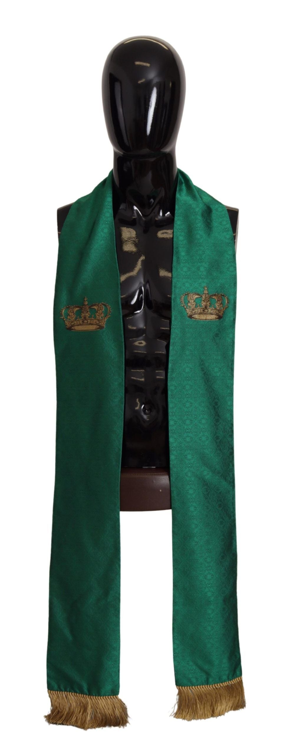 Dolce & Gabbana Elegant Green Silk Blend Men's Scarf - KALAJ