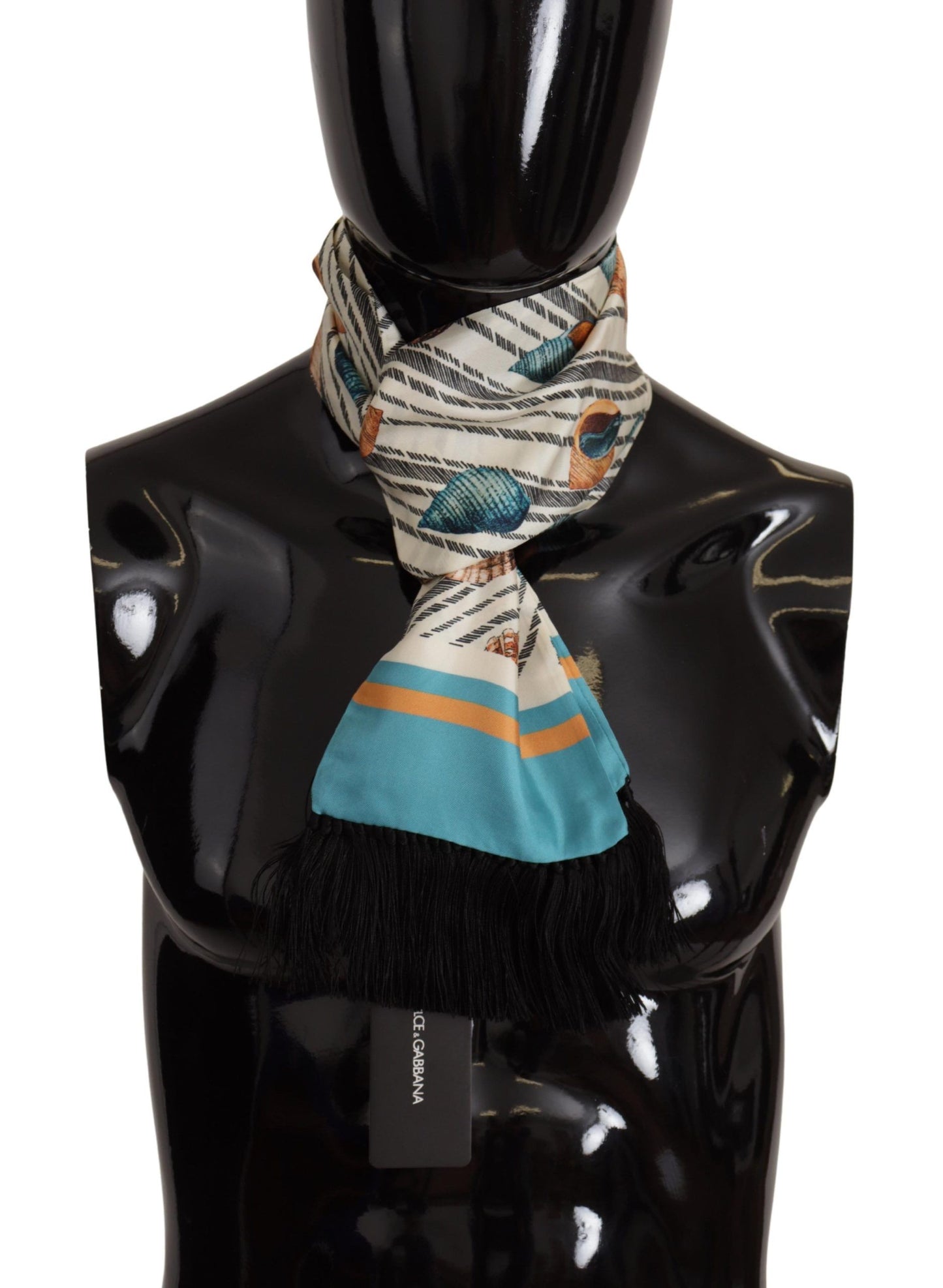 Dolce & Gabbana Multicolor Silk Seashell Printed Scarf - KALAJ