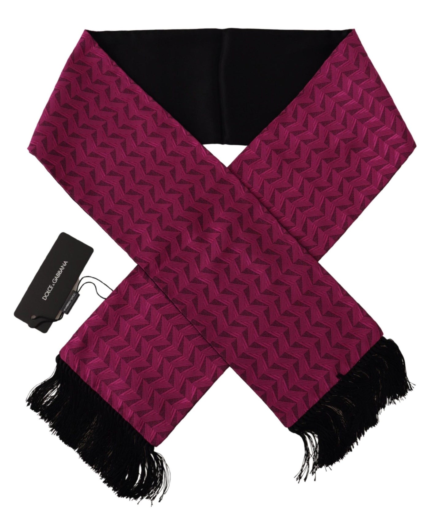 Dolce & Gabbana Elegant Magenta Silk Men's Scarf Wrap - KALAJ