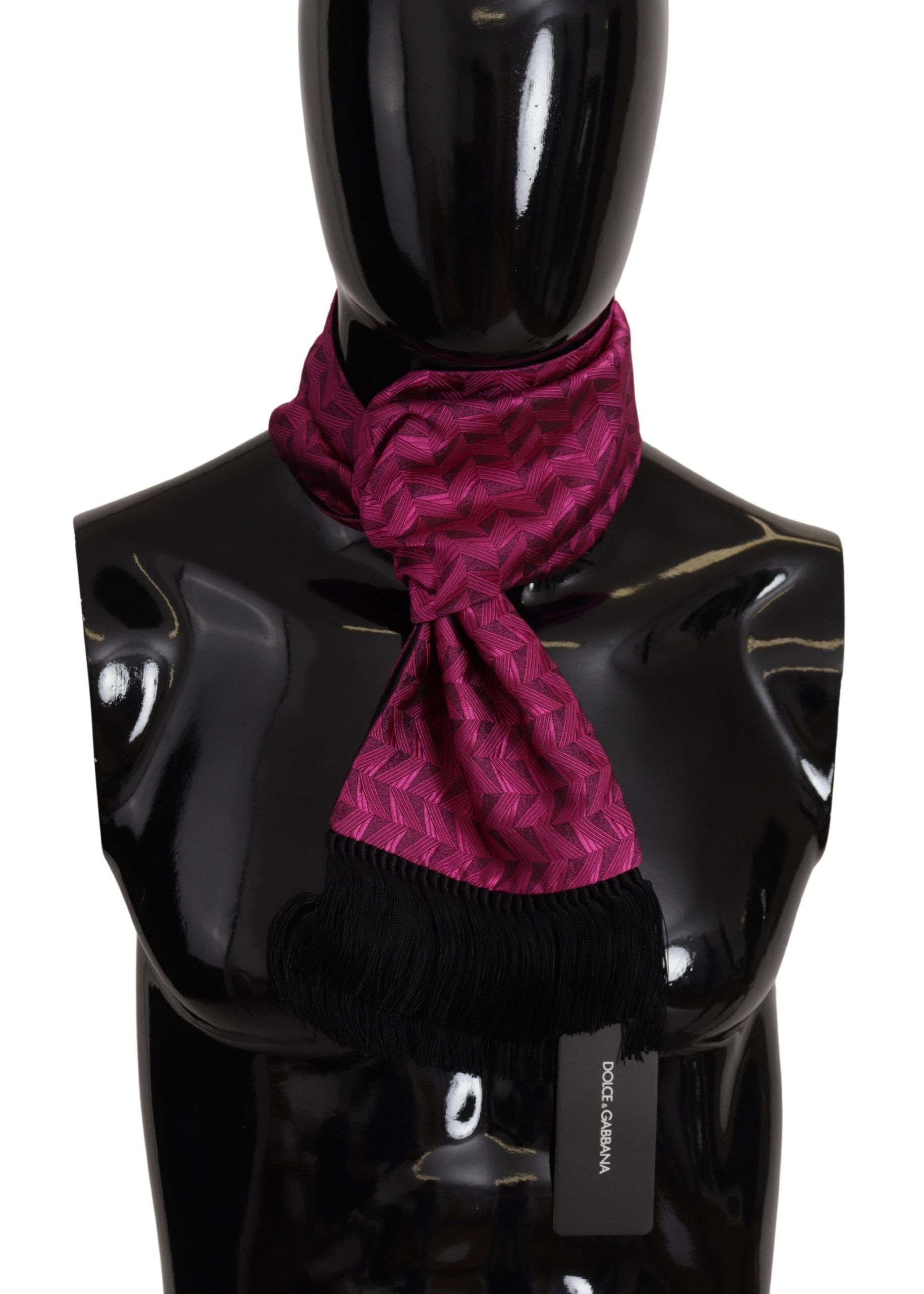 Dolce & Gabbana Elegant Magenta Silk Men's Scarf Wrap - KALAJ