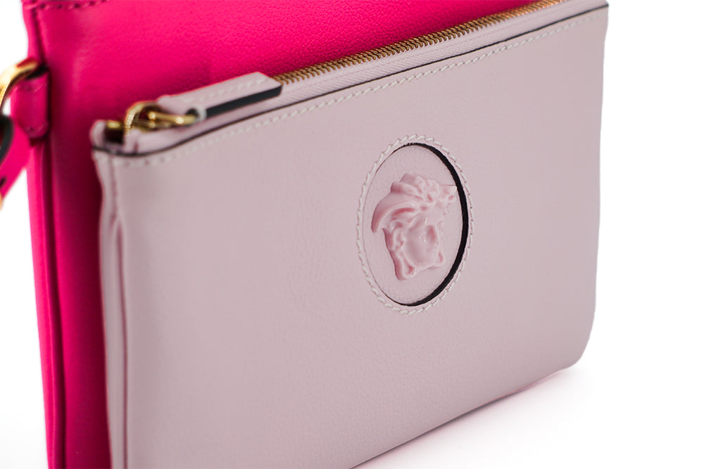 Versace Elegant Pink Leather Pouch Clutch - KALAJ