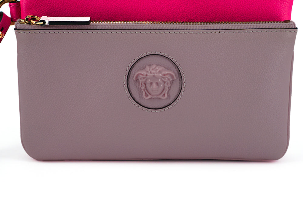 Versace Elegant Pink Leather Pouch Clutch - KALAJ