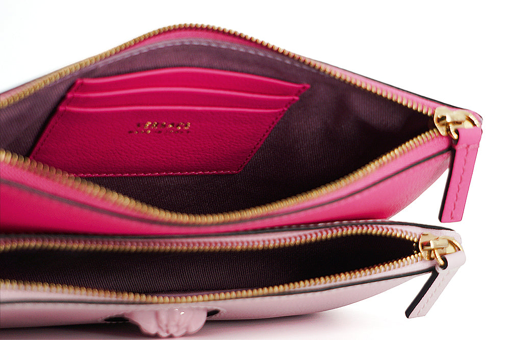 Versace Elegant Pink Leather Pouch Clutch - KALAJ